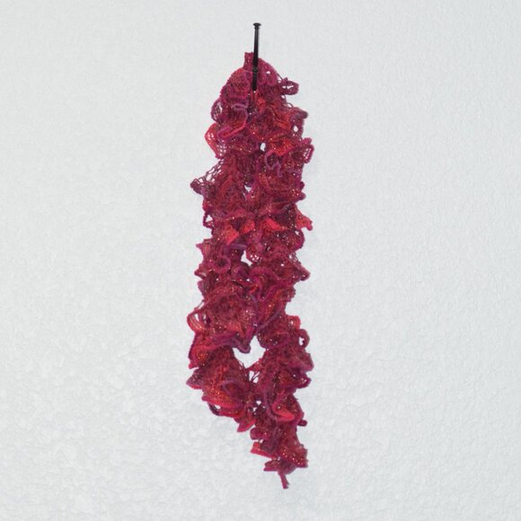 Homemade Fuchsia Ruffle Scarf - Picture 2 of 2